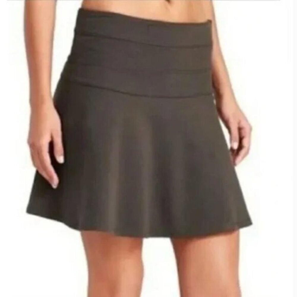 Athleta Ponte Knit A line Flare Skirt Olive Green Women's Size 6